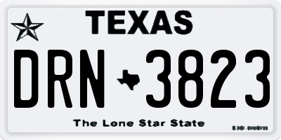 TX license plate DRN3823