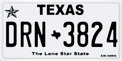 TX license plate DRN3824