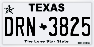 TX license plate DRN3825
