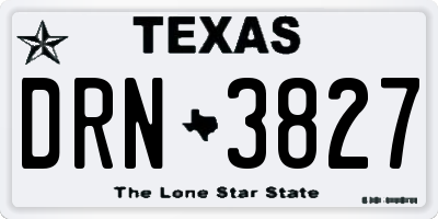TX license plate DRN3827