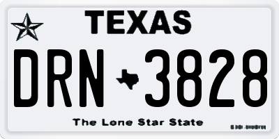 TX license plate DRN3828