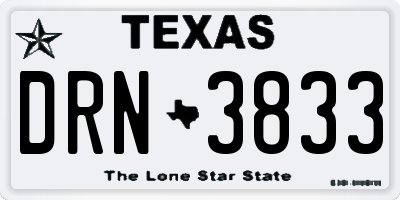 TX license plate DRN3833
