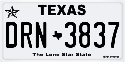 TX license plate DRN3837