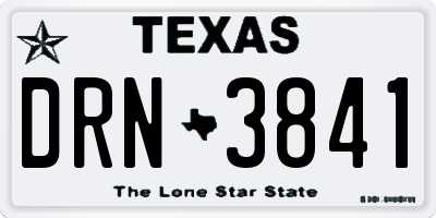 TX license plate DRN3841