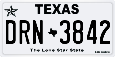TX license plate DRN3842