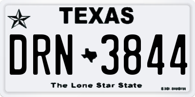 TX license plate DRN3844
