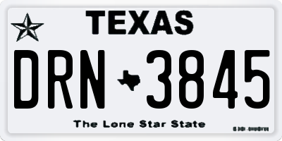 TX license plate DRN3845
