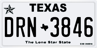 TX license plate DRN3846