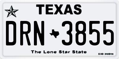 TX license plate DRN3855