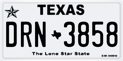 TX license plate DRN3858