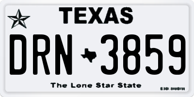 TX license plate DRN3859