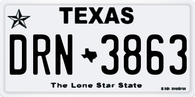 TX license plate DRN3863