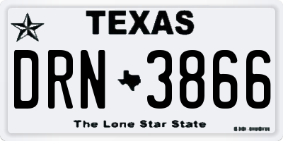 TX license plate DRN3866
