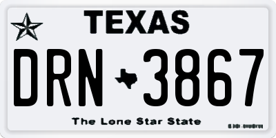 TX license plate DRN3867