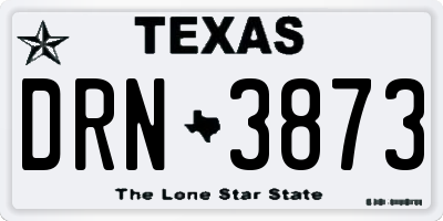 TX license plate DRN3873