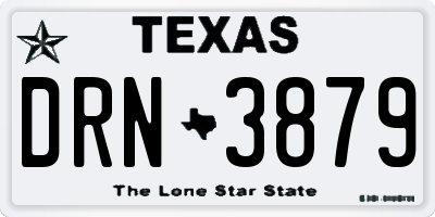TX license plate DRN3879
