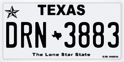 TX license plate DRN3883