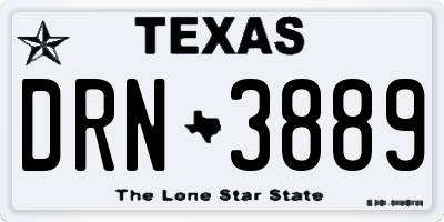 TX license plate DRN3889