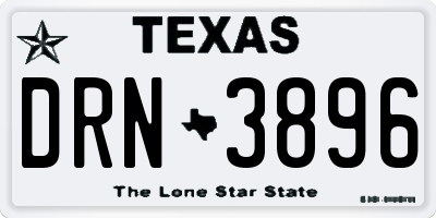 TX license plate DRN3896