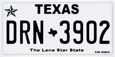 TX license plate DRN3902