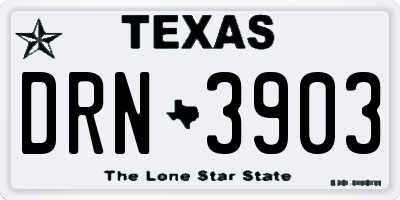 TX license plate DRN3903