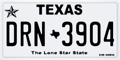 TX license plate DRN3904