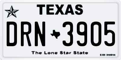 TX license plate DRN3905