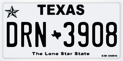 TX license plate DRN3908