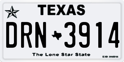 TX license plate DRN3914