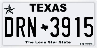 TX license plate DRN3915