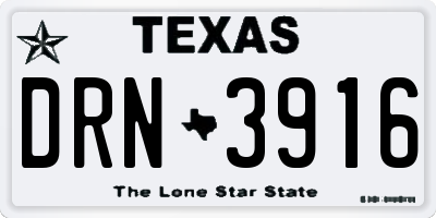 TX license plate DRN3916