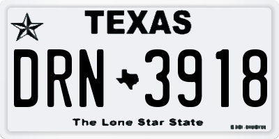 TX license plate DRN3918