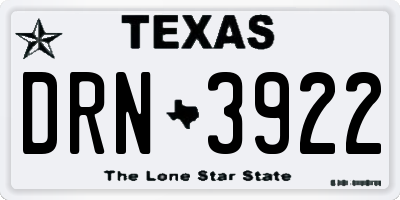 TX license plate DRN3922