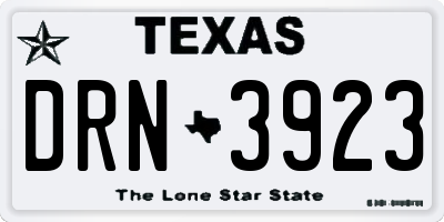 TX license plate DRN3923