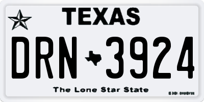 TX license plate DRN3924