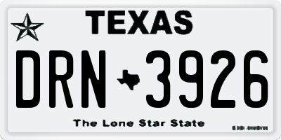 TX license plate DRN3926