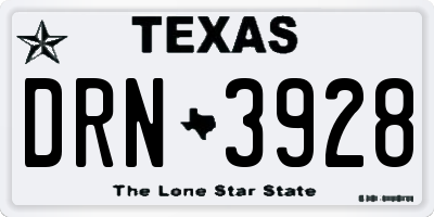 TX license plate DRN3928