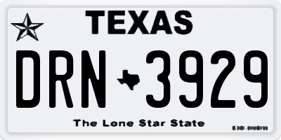 TX license plate DRN3929