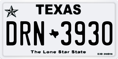 TX license plate DRN3930