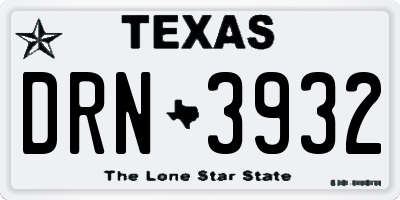 TX license plate DRN3932
