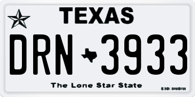 TX license plate DRN3933