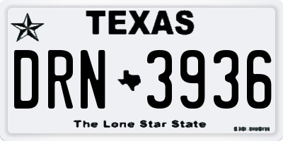 TX license plate DRN3936