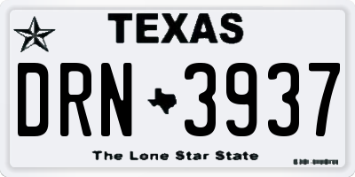 TX license plate DRN3937