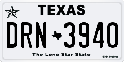 TX license plate DRN3940