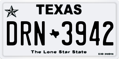 TX license plate DRN3942