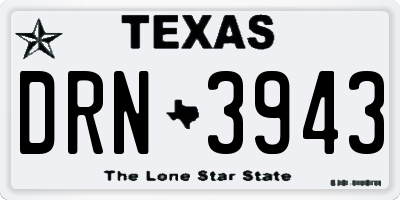 TX license plate DRN3943