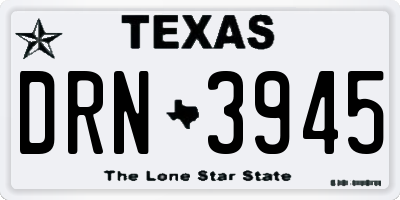 TX license plate DRN3945