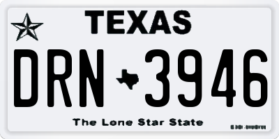 TX license plate DRN3946