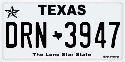 TX license plate DRN3947
