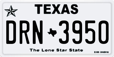 TX license plate DRN3950